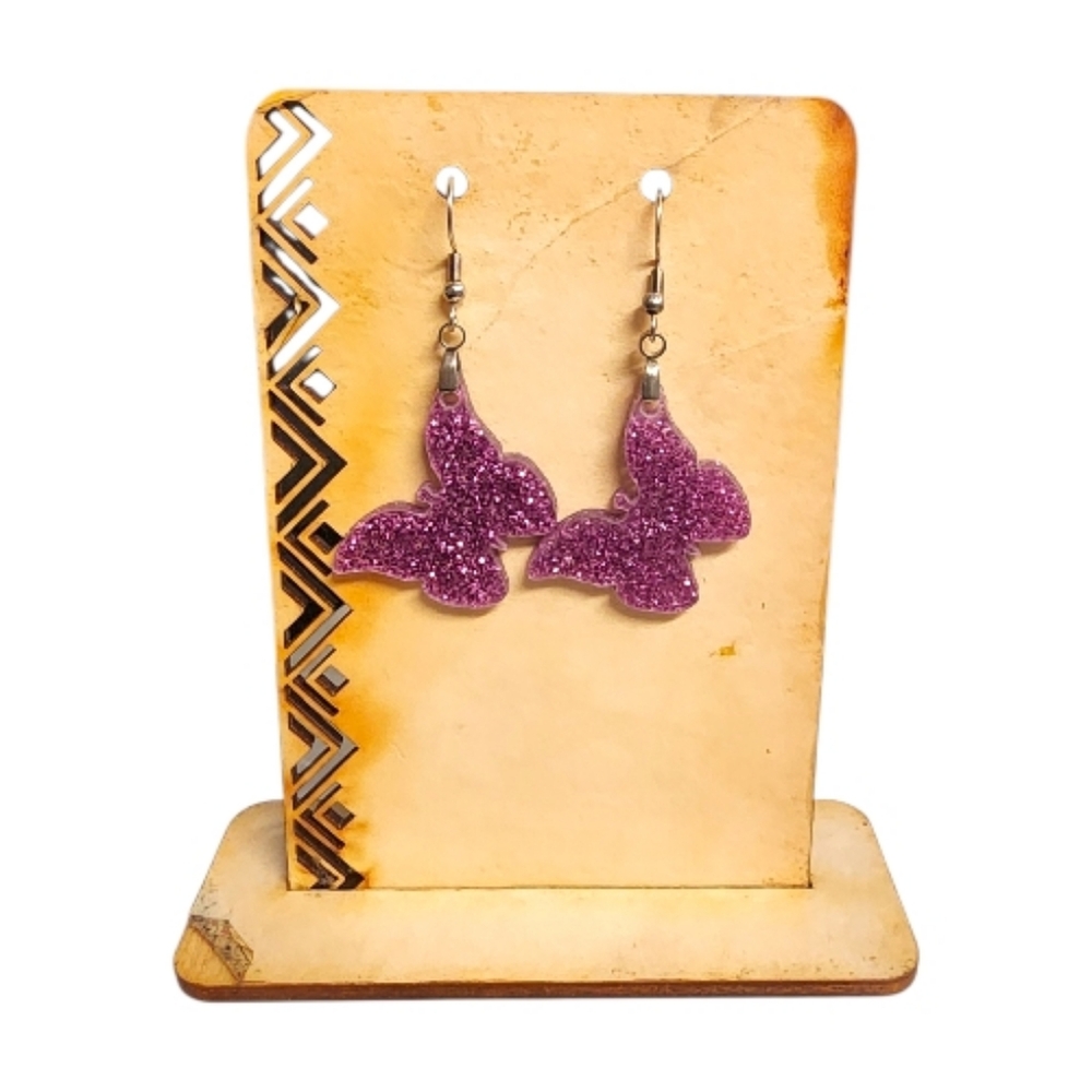 Violet Flutter Acrylic Drop Earrings